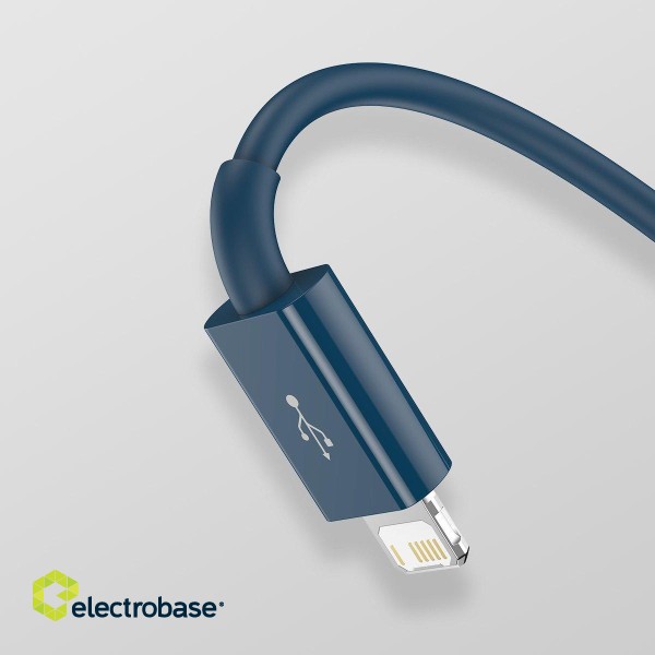 USB cable 3in1 Baseus Superior Series, USB to micro USB / USB-C / Lightning, 3.5A, 1.5m (blue) paveikslėlis 6