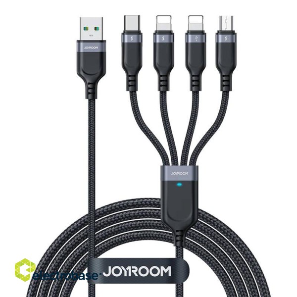 USB  data cable Joyroom  S-1T4018A18 4in1 USB-C / Lightning / 3.5A /1.2m  (black) image 1