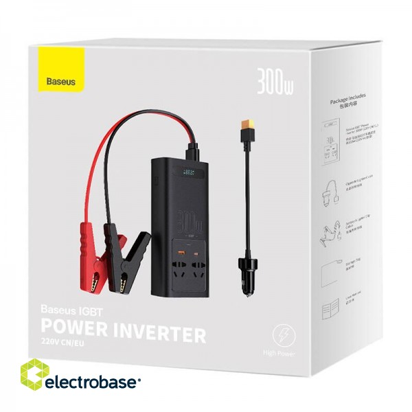Power Inverter Baseus 300W (220V CN/EU) (black) фото 8