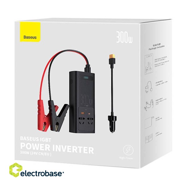 Power Inverter Baseus 300W (24V CN/EU) (black) фото 9