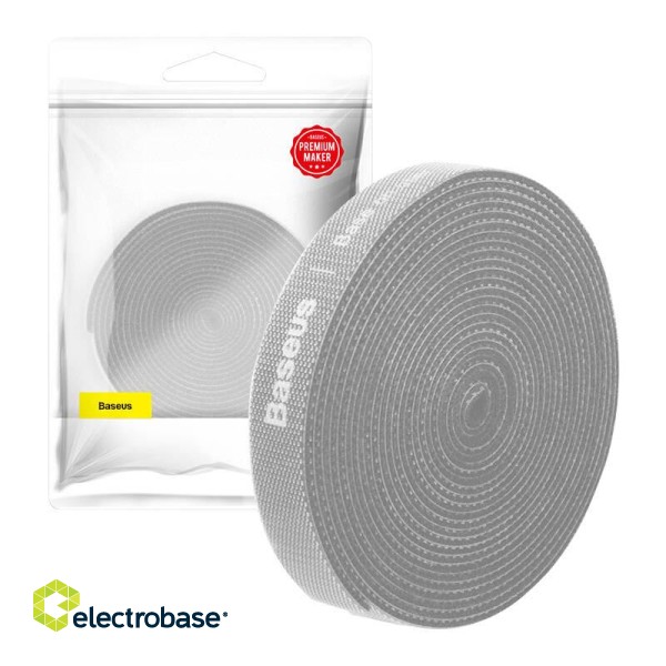 Baseus Rainbow Circle Velcro Straps 3m Grey image 4