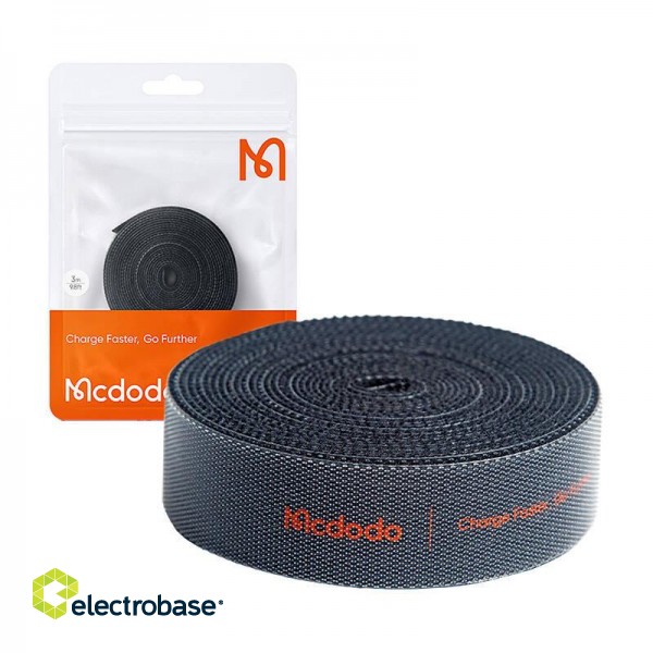 Velcro tape, cable organizer Mcdodo VS-0961, 3m (black) image 3