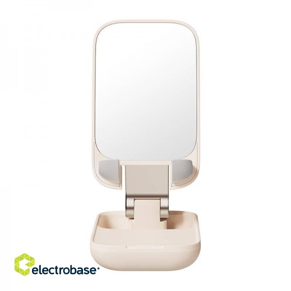 Folding Phone Stand Baseus with mirror (beige) image 3