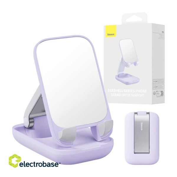 Folding phone stand Baseus with mirror (purple) image 1