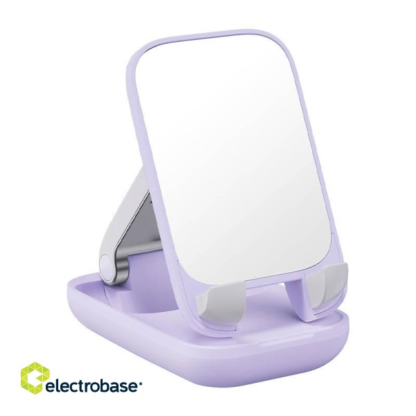 Folding phone stand Baseus with mirror (purple) image 2