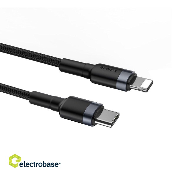 Baseus Cafule Cable Type-C to iP PD 18W 1m Gray+Black фото 5