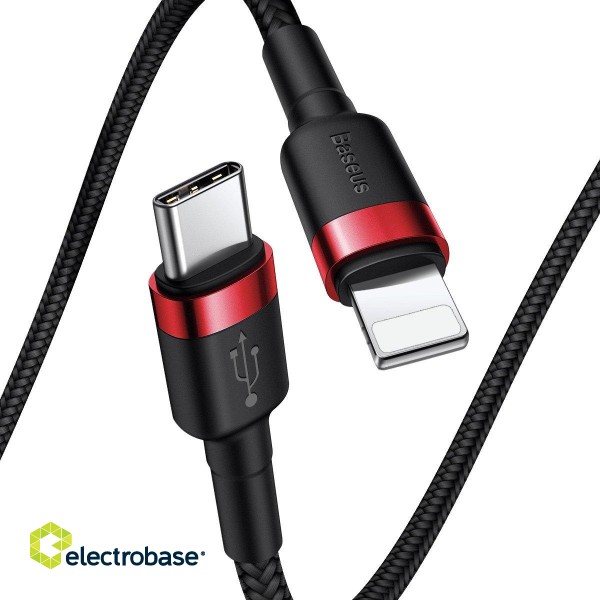 Baseus Cafule Cable Type-C to iP PD 18W 1m Red+Black image 3