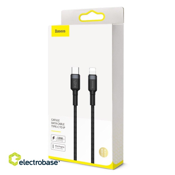 Baseus Cafule Cable Type-C to iP PD 18W 1m Gray+Black фото 10