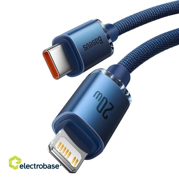 Baseus Crystal cable USB-C to Lightning, 20W, 1.2m (blue) paveikslėlis 3
