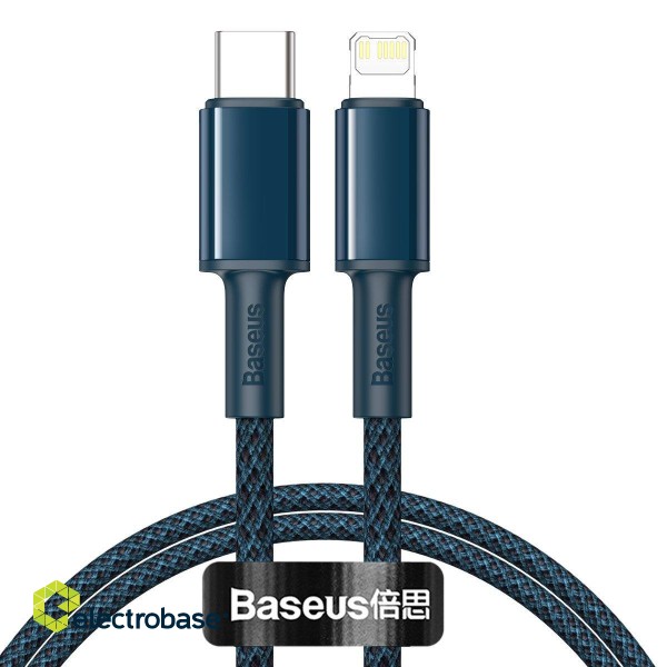 Baseus High Density Braided Cable Type-C to Lightning, PD,  20W, 1m (blue) image 1