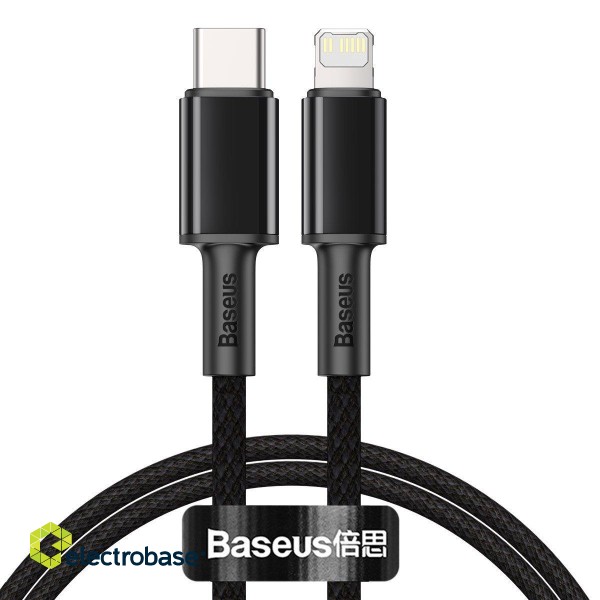 Baseus High Density Braided Cable Type-C to Lightning, PD,  20W, 2m (Black) image 1