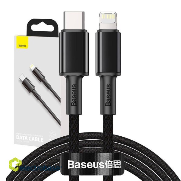 Baseus High Density Braided Cable Type-C to Lightning, PD,  20W, 2m (Black) image 9