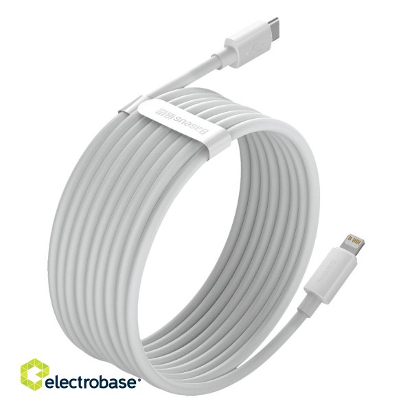 Baseus Simple Wisdom Data Cable Kit USB-C to Lightning PD 20W (2PCS/Set) 1.5m White image 5