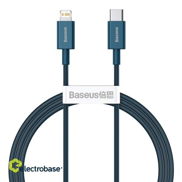 Baseus Superior Series Cable USB-C to iP, 20W, PD, 1m (blue) фото 1