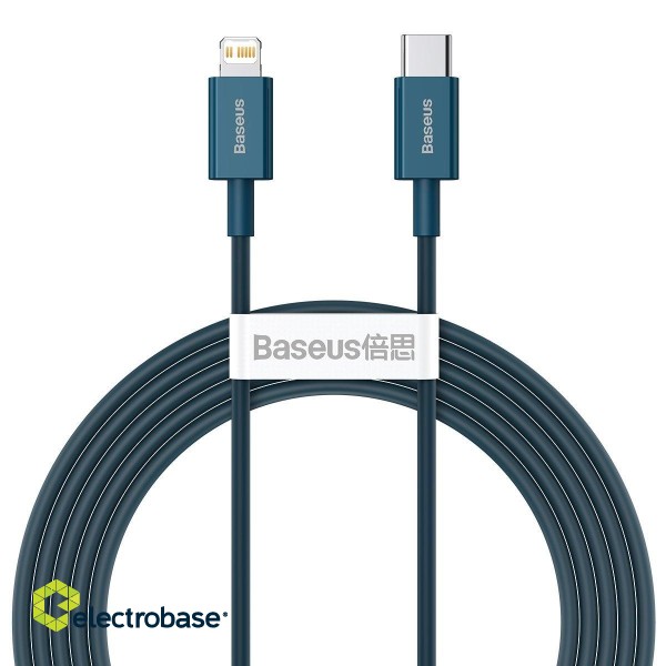 Baseus Superior Series Cable USB-C to iP, 20W, PD, 2m (blue) paveikslėlis 1