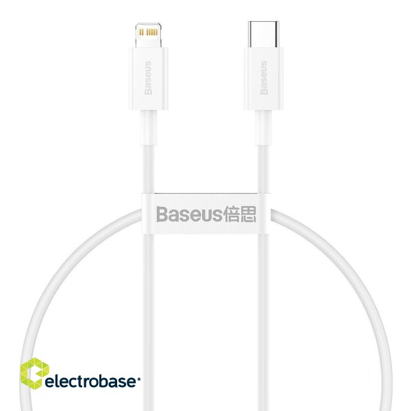 Baseus Superior Series Cable USB-C to Lightning, 20W, PD, 0,25m (white) фото 2