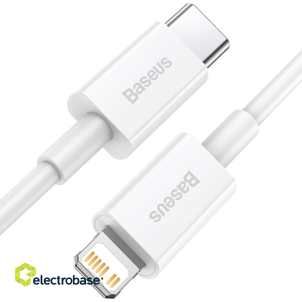Baseus Superior Series Cable USB-C to Lightning, 20W, PD, 0,25m (white) image 3