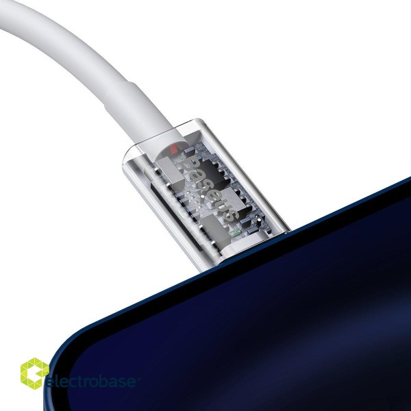 Baseus Superior Series Cable USB-C to Lightning, 20W, PD, 2m (white) paveikslėlis 6