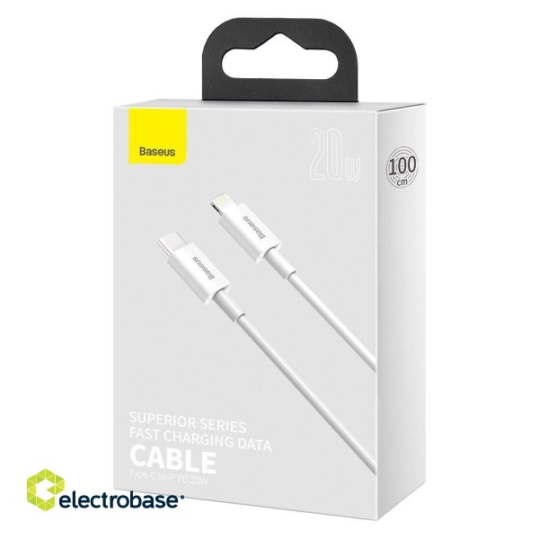 Baseus Superior Series Cable USB-C to Lightning, 20W, PD, 1m (white) image 9