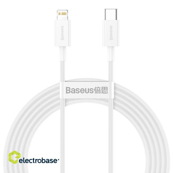 Baseus Superior Series Cable USB-C to Lightning, 20W, PD, 2m (white) image 2