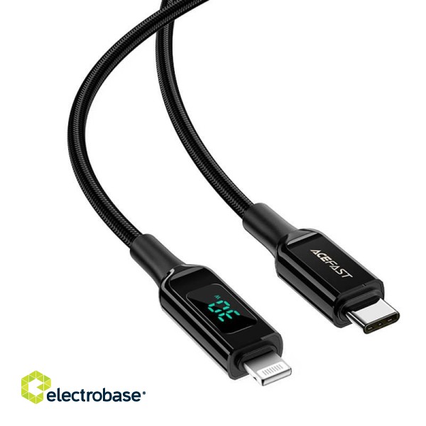 Cable USB-C to Lightning Acefast C6-01, 30W, MFi, 1.2m (black) paveikslėlis 1