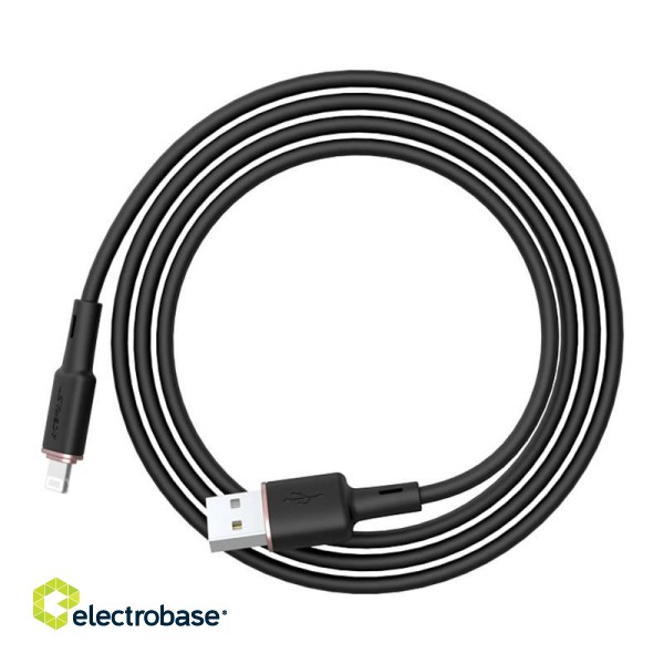 Cable USB to Lightining Acefast C2-02, MFi, 2.4A, 1.2m (black) фото 1
