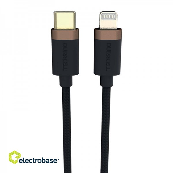 Duracell USB-C cable for Lightning 1m (Black) image 1