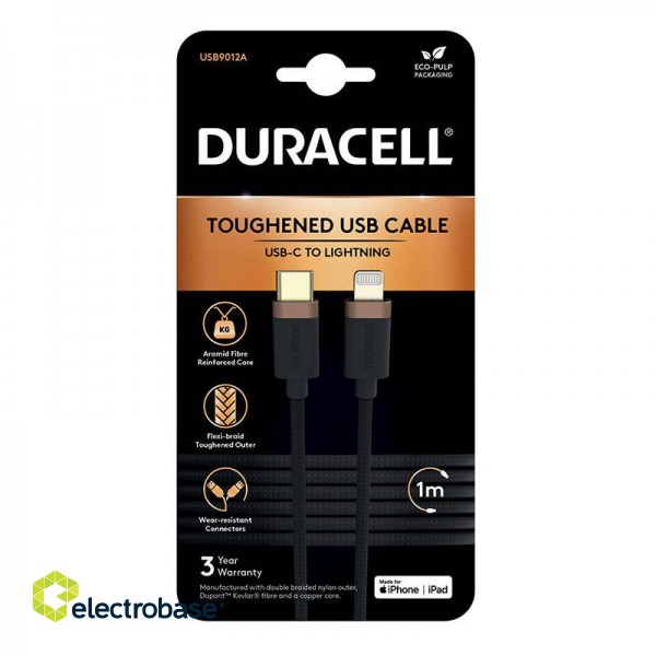 Duracell USB-C cable for Lightning 1m (Black) фото 2