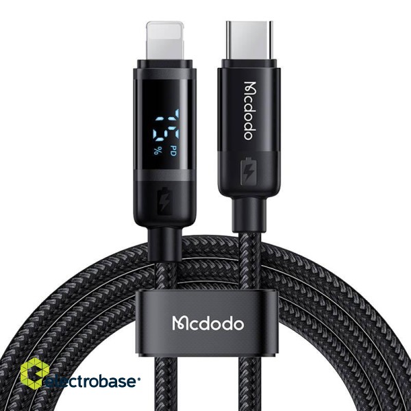 Mcdodo CA-5210 USB-C to Lightning cable, 36W, 1.2m (black) фото 1