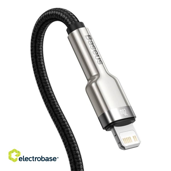 USB-C cable for Lightning Baseus Cafule, PD, 20W, 0,25m (black) paveikslėlis 6