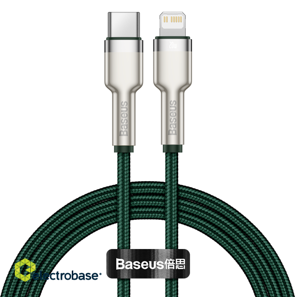 USB-C cable for Lightning Baseus Cafule, PD, 20W, 1m (green) image 1