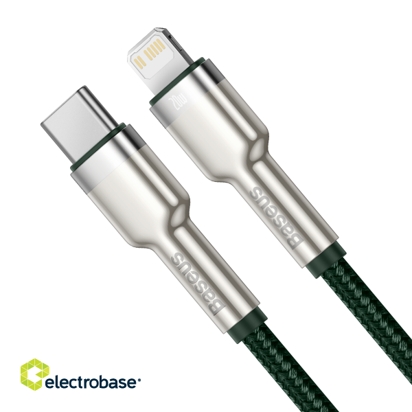 USB-C cable for Lightning Baseus Cafule, PD, 20W, 1m (green) фото 2