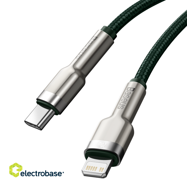 USB-C cable for Lightning Baseus Cafule, PD, 20W, 1m (green) фото 3