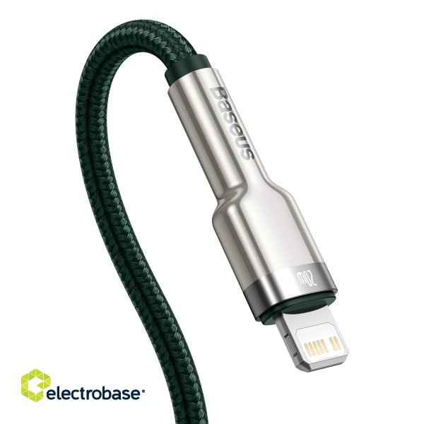 USB-C cable for Lightning Baseus Cafule, PD, 20W, 1m (green) фото 5
