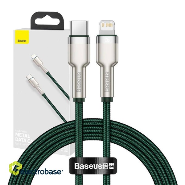 USB-C cable for Lightning Baseus Cafule, PD, 20W, 1m (green) image 8