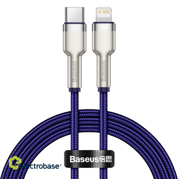 USB-C cable for Lightning Baseus Cafule, PD, 20W, 1m (green) paveikslėlis 2