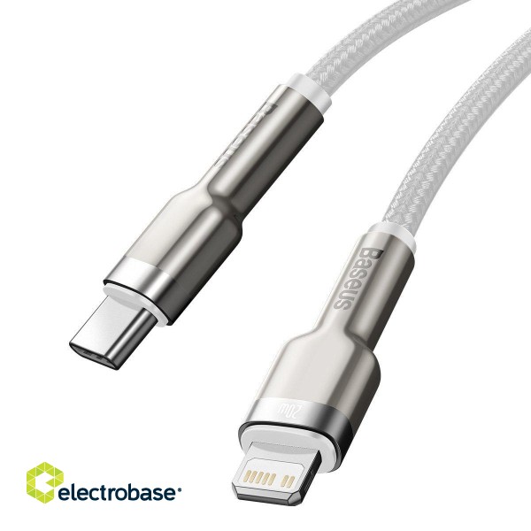 USB-C cable for Lightning Baseus Cafule, PD, 20W, 2m (white) paveikslėlis 4