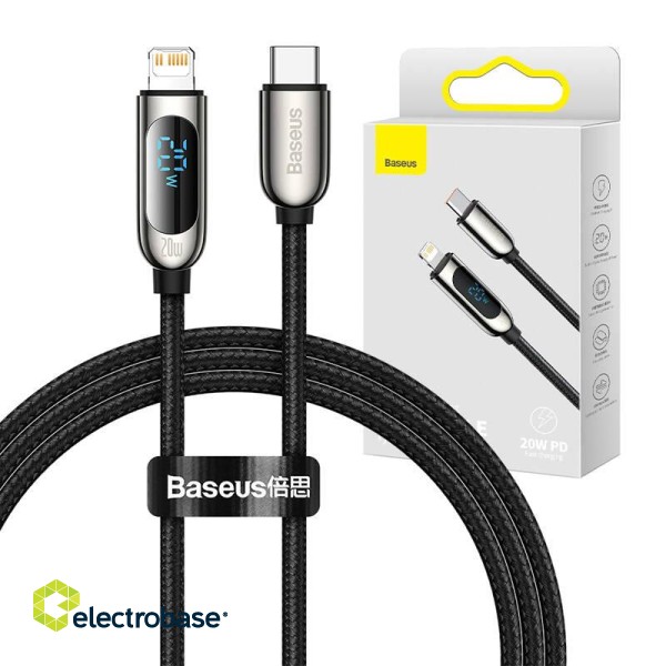 USB-C cable for Lightning Baseus Display, PD, 20W, 1m (black) image 1