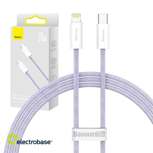 USB-C cable for Lightning Baseus Dynamic 2 Series, 20W, 1m (purple) paveikslėlis 1