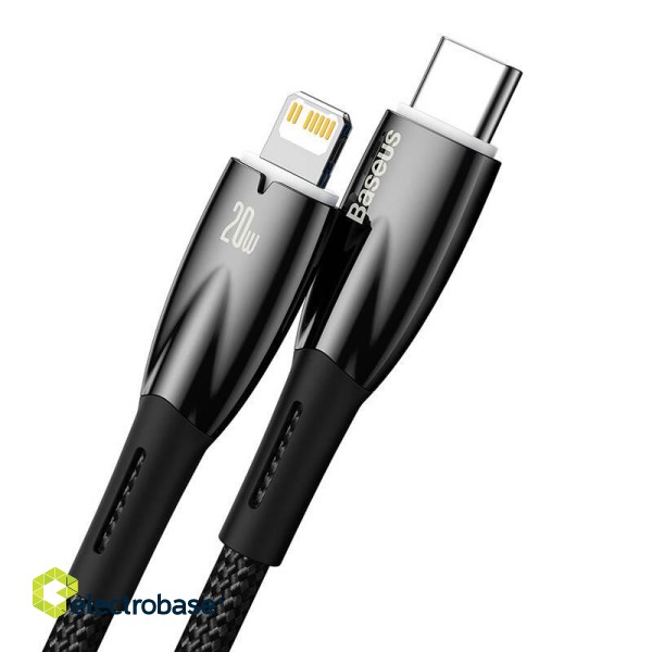 USB-C cable for Lightning Baseus Glimmer Series, 20W, 2m (Black) image 3