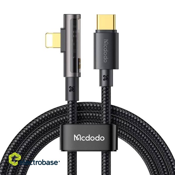 USB-C to Lightning Prism 90 degree cable Mcdodo CA-3391, 1.8m (black) image 1