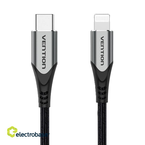 USB-C 2.0 to Lightning Cable Vention TACHH 2m MFi Gray image 1
