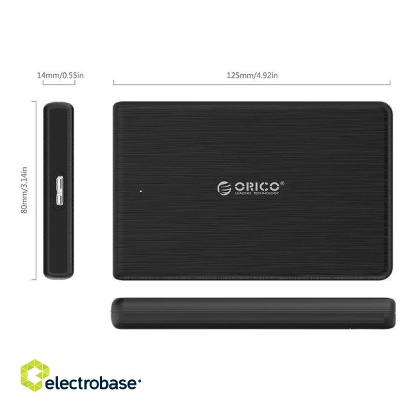 Orico Hard Drive Enclosure SSD 2,5'' + cable USB 3.0 Micro B paveikslėlis 2