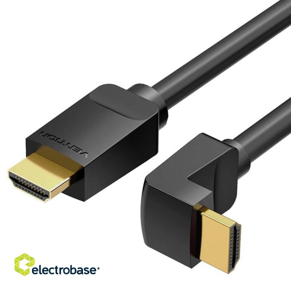 Cable HDMI 2.0 Vention AARBI 3m, Angled 90°, 4K 60Hz (black) image 2