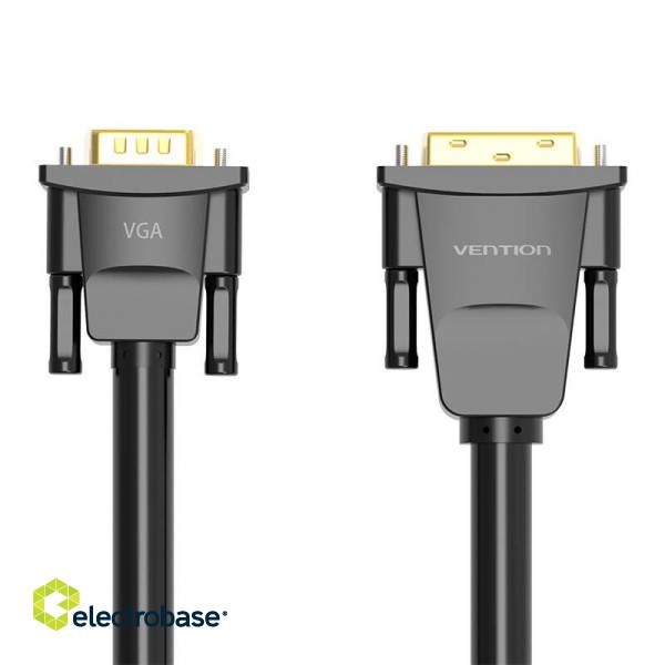DVI (24+1) to VGA Cable Vention EABBG 1,5m, 1080P 60Hz (black) image 1