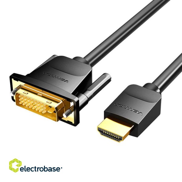 Kabel HDMI do DVI (24+1) Vention ABFBF 1m, 4K 60Hz/ 1080P 60Hz (Czarny) image 2