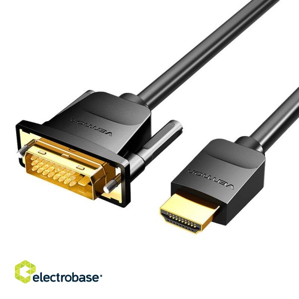 Kabel HDMI do DVI (24+1) Vention ABFBI 3m, 4K 60Hz/ 1080P 60Hz (Czarny) paveikslėlis 2