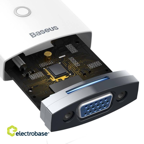 Baseus Lite Series HDMI to VGA adapter with audio (white) фото 6
