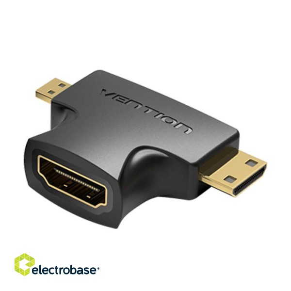 Adapter 2in1 HDMI to Micro/Mini HDMI Vention AGFB0 4K 30Hz (black) image 2