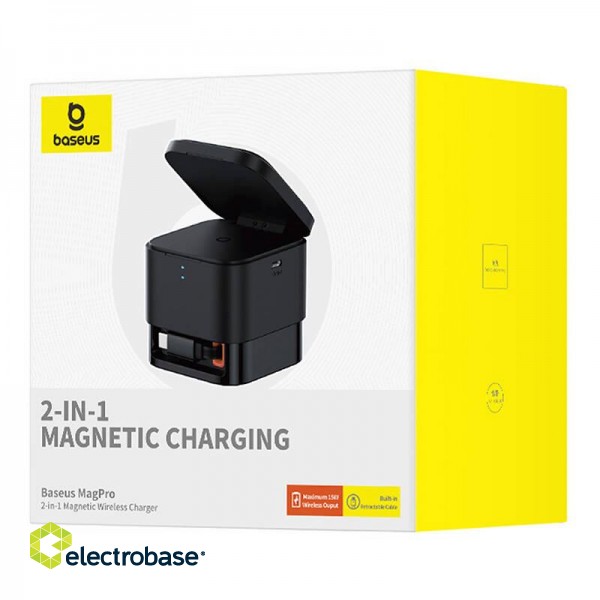 2in1 Magnetic Wireless Charger Baseus MagPro 25W (Black) image 7